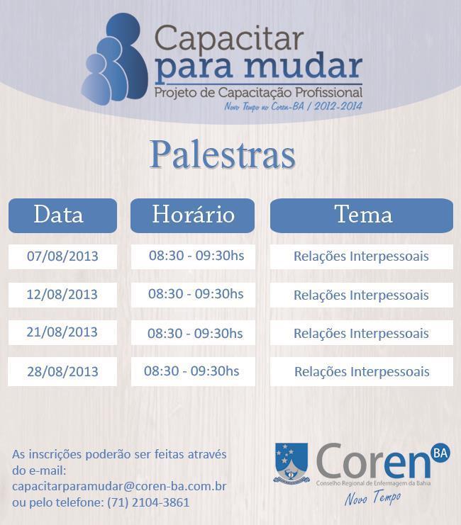 Capacitar para mudar Palestras